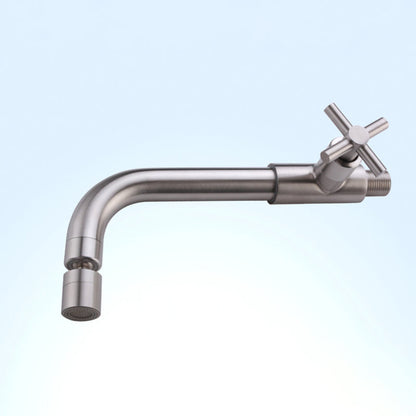 Skorter | Contemporary Wall-Mounted Bathroom Faucet Cross Handles Stainless Steel Faucet
