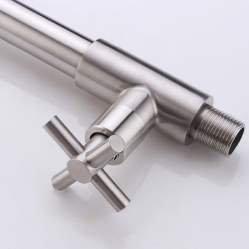 Skorter | Contemporary Wall-Mounted Bathroom Faucet Cross Handles Stainless Steel Faucet