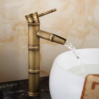 Skorter | Country House Vessel Faucet Brass Lever Handles Waterfall Spout Basin Faucet