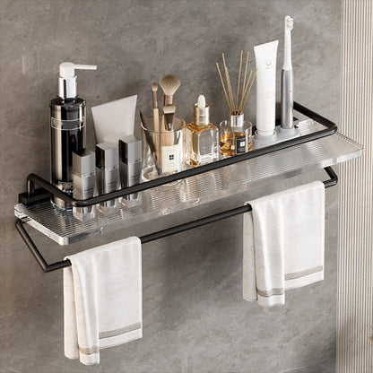 Skorter | Black Bathroom Set Metallic & Acrylic Bathroom Accessory Set made of Stainless Steel Aluminium