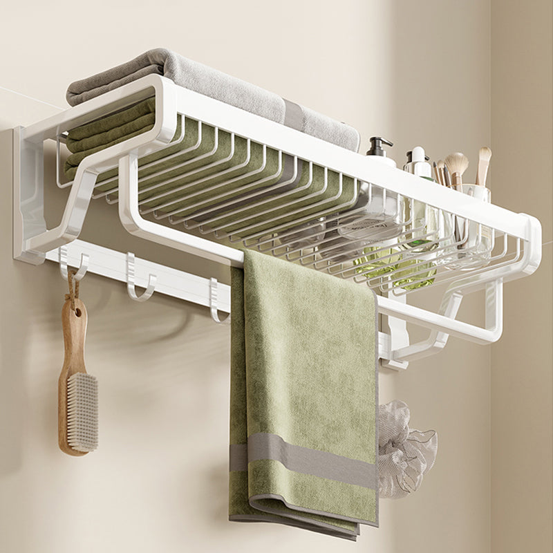 Skorter | Contemporary bathroom accessory set made of matte stainless steel-aluminum with bathrobe hook/bath shelf