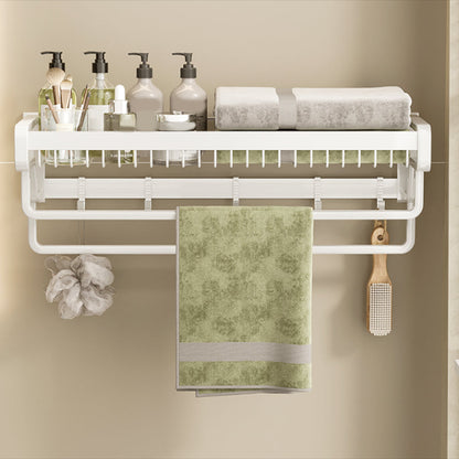 Skorter | Contemporary bathroom accessory set made of matte stainless steel-aluminum with bathrobe hooks/bath shelf