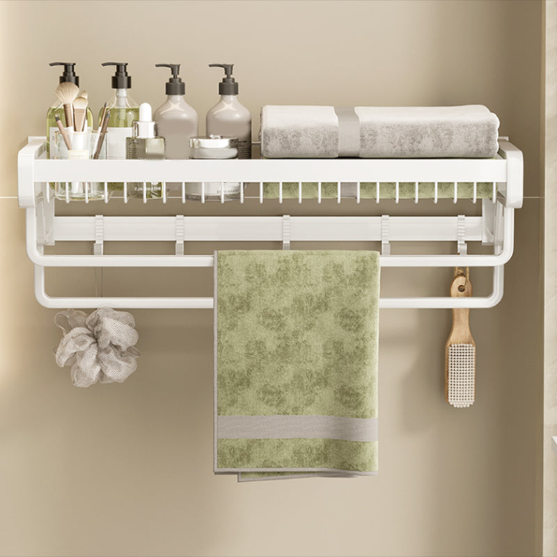Skorter | Contemporary bathroom accessory set made of matte stainless steel-aluminum with bathrobe hook/bath shelf