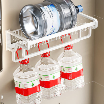 Skorter | Contemporary bathroom accessory set made of matte stainless steel-aluminum with bathrobe hooks/bath shelf