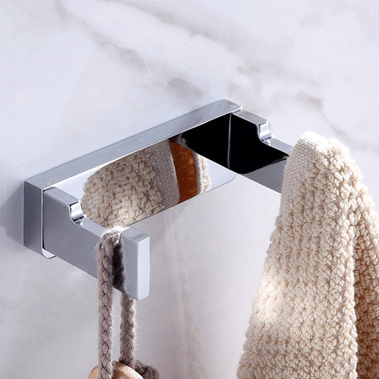 Skorter | Chrome brass modern bathroom accessory set with towel bar/ ring/ paper holder & bathrobe hook