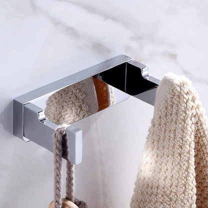 Skorter | Chrome brass modern bathroom accessory set with towel bar/ ring/ paper holder & bathrobe hook