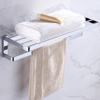 Skorter | Chrome brass modern bathroom accessory set with towel bar/ ring/ paper holder & bathrobe hook