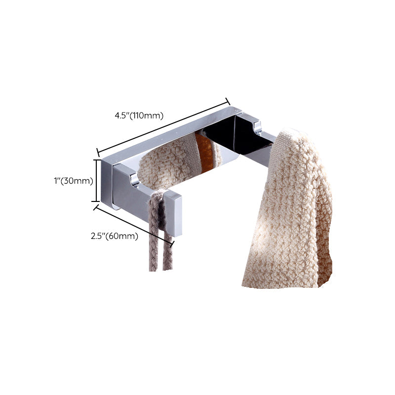 Skorter | Chrome brass modern bathroom accessory set with towel bar/ ring/ paper holder & bathrobe hook