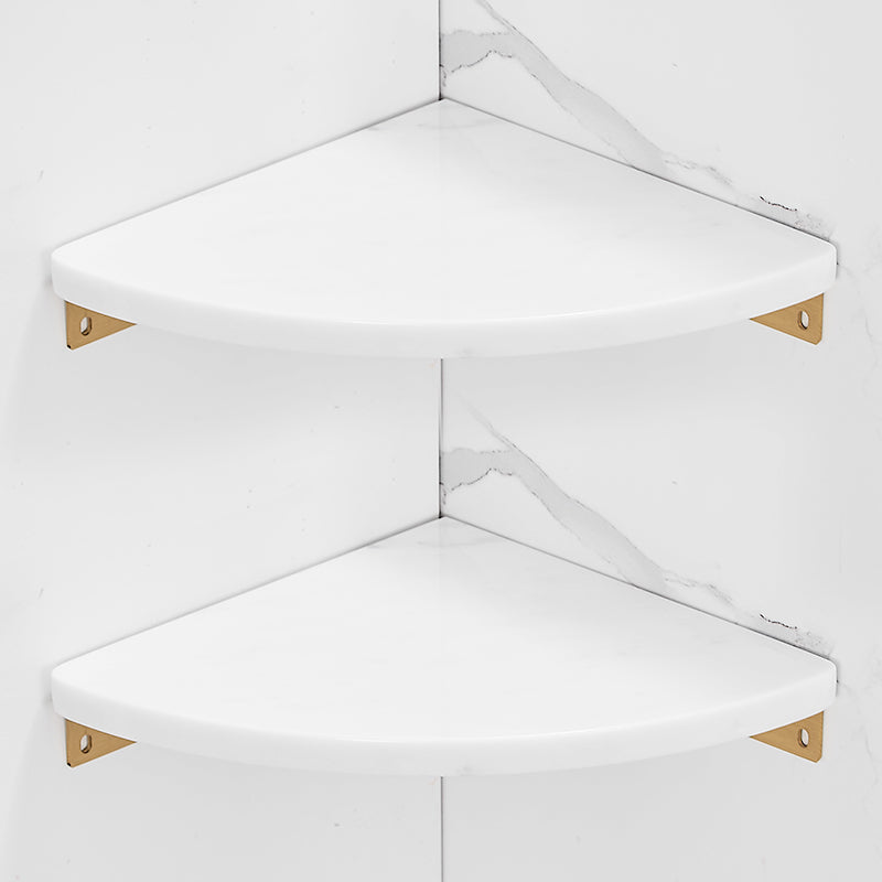 Skorter | Brushed Brass Bathroom Accessory Set Metal & Marble Bathroom Hardware Set with Bath Shelf