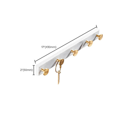 Skorter | Brushed Brass Bathroom Accessory Set Metal & Marble Bathroom Hardware Set with Bath Shelf