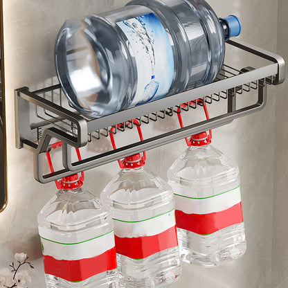 Skorter | Contemporary bathroom accessory set made of matte stainless steel-aluminum with bathrobe hook/towel rail