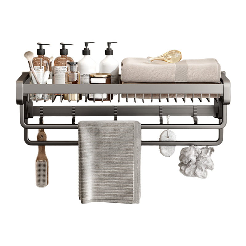Skorter | Contemporary bathroom accessory set made of matte stainless steel-aluminum with bathrobe hook/towel bar