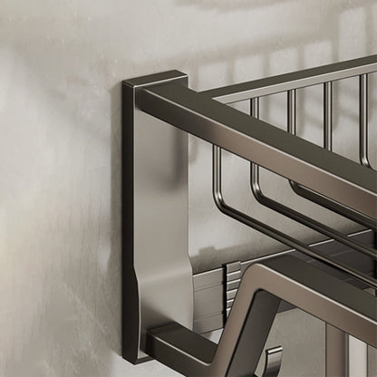 Skorter | Contemporary bathroom accessory set made of matte stainless steel-aluminum with bathrobe hook/towel bar