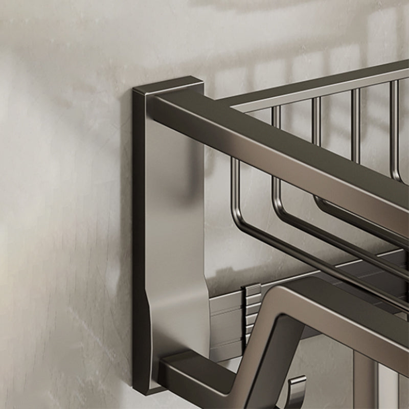 Skorter | Contemporary bathroom accessory set made of matte stainless steel-aluminum with bathrobe hook/towel rail