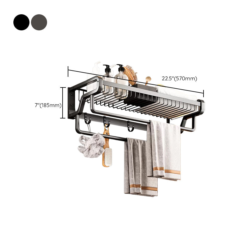 Skorter | Contemporary bathroom accessory set made of matte stainless steel-aluminum with bathrobe hook/towel bar