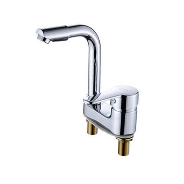 Skorter | Chrome round wash basin faucet with swivel spout for the bathroom