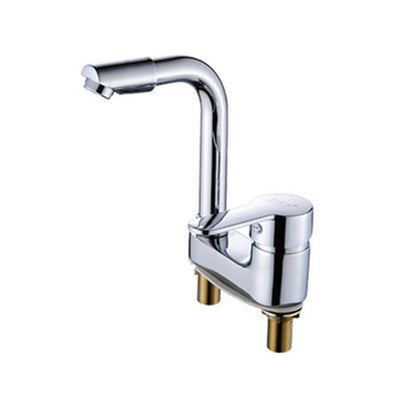 Skorter | Chrome round wash basin faucet with swivel spout for the bathroom
