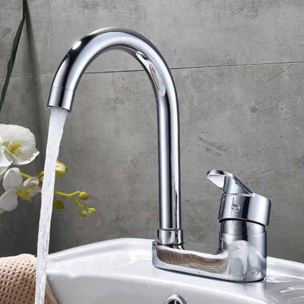 Skorter | Chrome Round Washbasin Faucet with Swivel Spout for the Bathroom