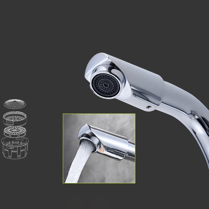 Skorter | Chrome round wash basin faucet with swivel spout for the bathroom