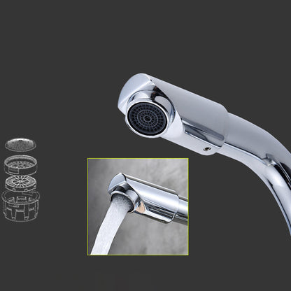 Skorter | Chrome Round Washbasin Faucet with Swivel Spout for the Bathroom