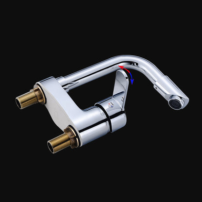 Skorter | Chrome round wash basin faucet with swivel spout for the bathroom