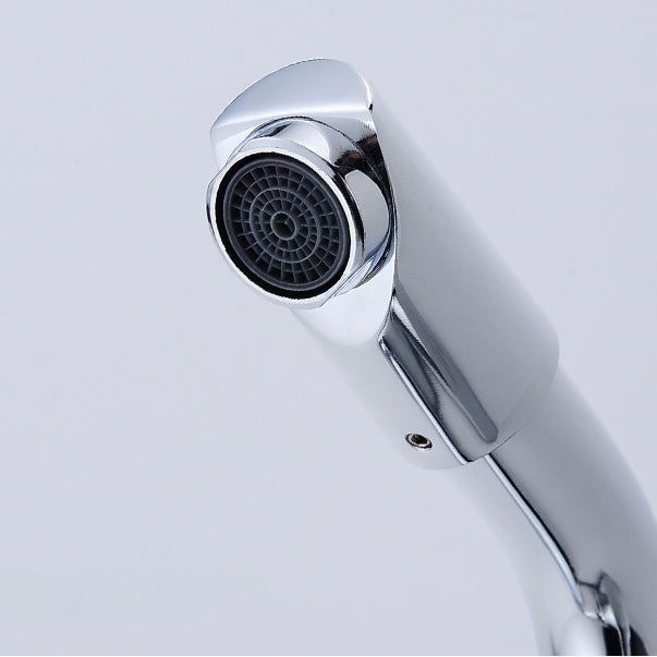 Skorter | Chrome round wash basin faucet with swivel spout for the bathroom