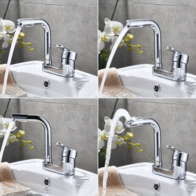 Skorter | Chrome Round Washbasin Faucet with Swivel Spout for the Bathroom