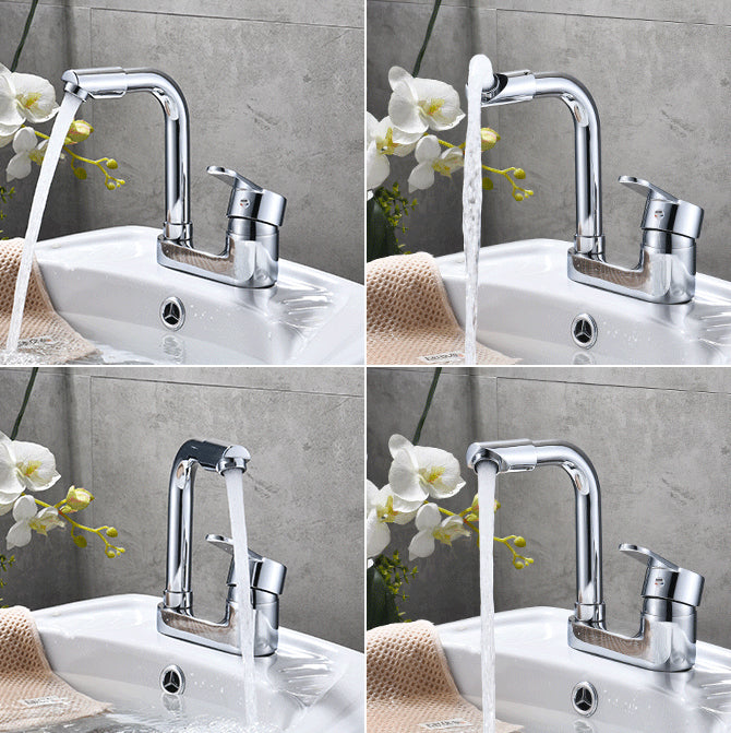 Skorter | Chrome Round Washbasin Faucet with Swivel Spout for the Bathroom
