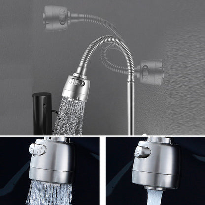 Skorter | Modern Bridge Faucet 304 Stainless Steel Knob Handle Swivel Spout Wall Mounted Faucet