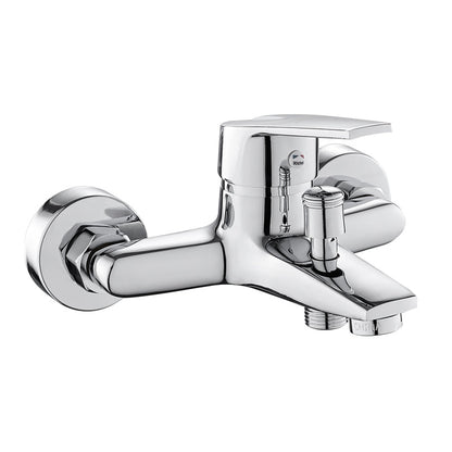 Skorter | Contemporary Wall Mounted Bathroom Faucet Lever Handles 2-Hole Faucet Brass Faucet