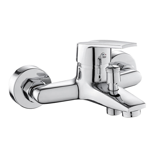 Skorter | Contemporary Wall Mounted Bathroom Faucet Lever Handles 2-Hole Faucet Brass Faucet