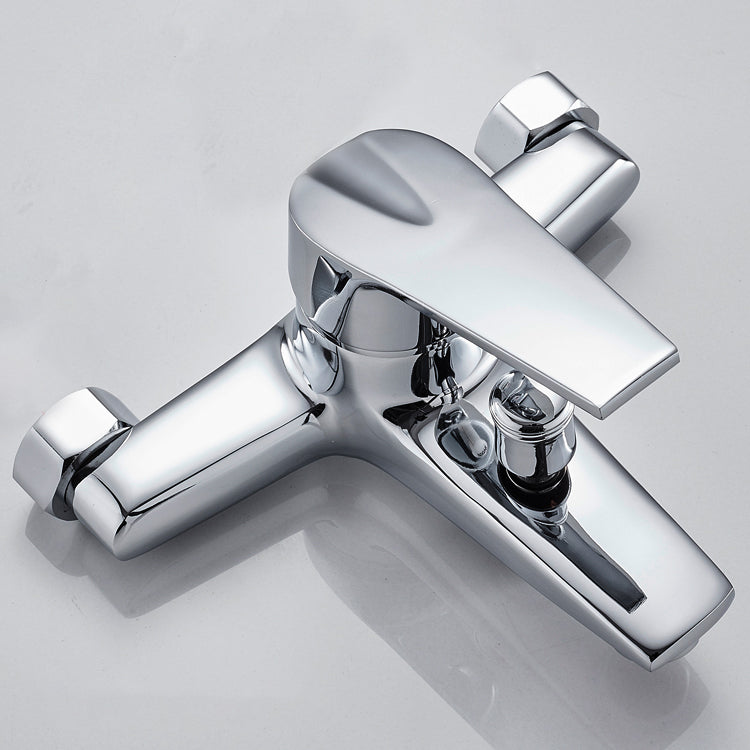 Skorter | Contemporary Wall Mounted Bathroom Faucet Lever Handles 2-Hole Faucet Brass Faucet