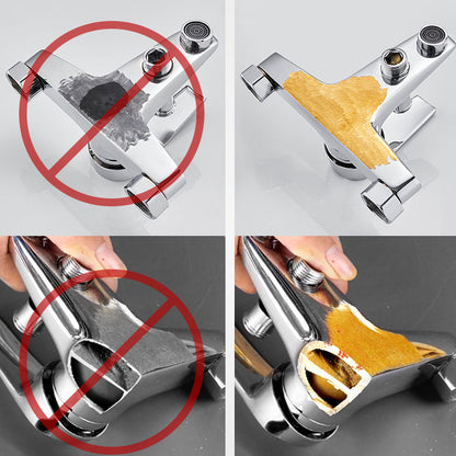 Skorter | Contemporary Wall Mounted Bathroom Faucet Lever Handles 2-Hole Faucet Brass Faucet