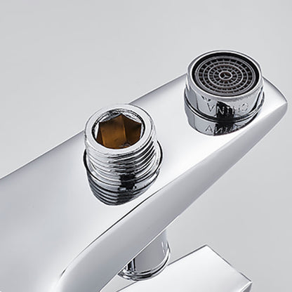 Skorter | Contemporary Wall Mounted Bathroom Faucet Lever Handles 2-Hole Faucet Brass Faucet