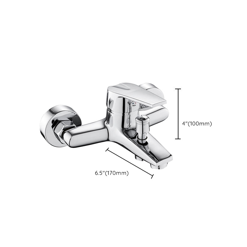 Skorter | Contemporary Wall Mounted Bathroom Faucet Lever Handles 2-Hole Faucet Brass Faucet