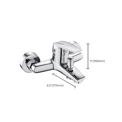 Skorter | Contemporary Wall Mounted Bathroom Faucet Lever Handles 2-Hole Faucet Brass Faucet