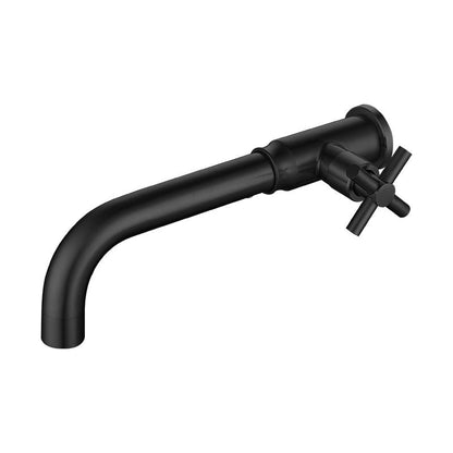 Skorter | Contemporary Vessel Water Faucet Stainless Steel Cross Handles Wall Mounted Bathroom Faucet