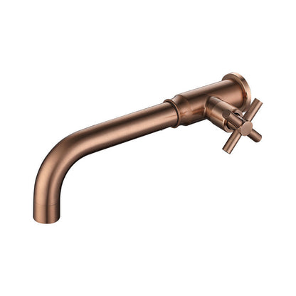 Skorter | Contemporary Vessel Water Faucet Stainless Steel Cross Handles Wall Mounted Bathroom Faucet