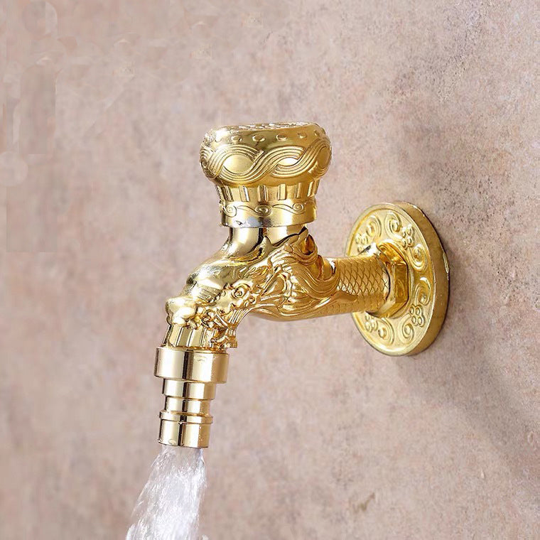 Skorter | Vintage Classic Basin Mixer Zinc Single Lever Dragon Engraving Wall Mounted Tap