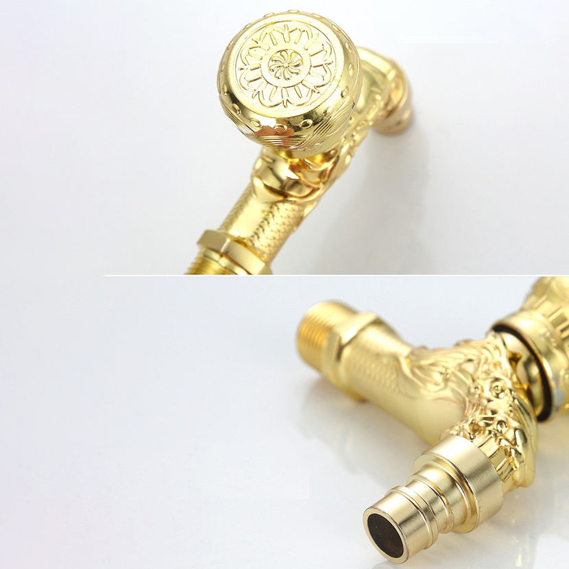 Skorter | Vintage Classic Basin Mixer Zinc Single Lever Dragon Engraving Wall Mounted Tap