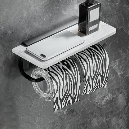 Skorter | Metal and Marble Bathroom Hardware Set as a Single Piece or as a Set in Black