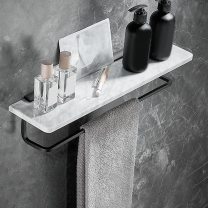 Skorter | Metal and Marble Bathroom Hardware Set as a Single Piece or as a Set in Black