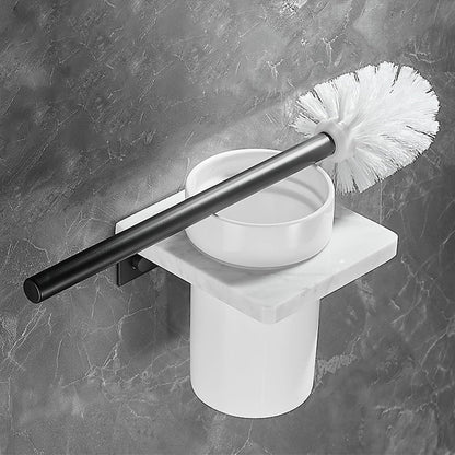 Skorter | Metal and Marble Bathroom Hardware Set as a Single Piece or as a Set in Black