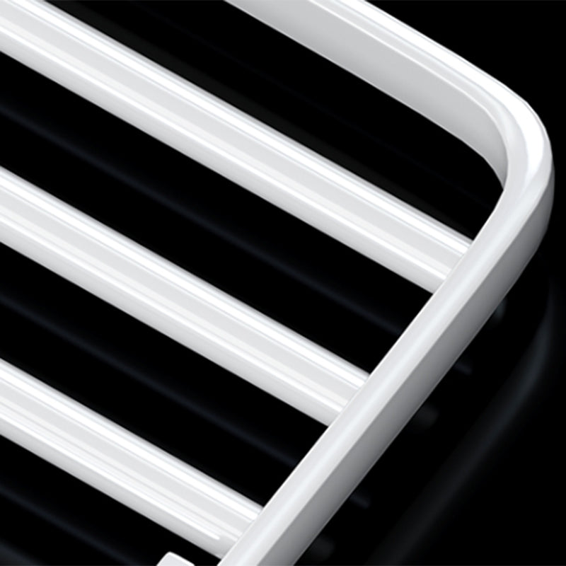 Skorter | Contemporary Bathroom Hardware Set in White with Bath Shelf/Towel Holder/Paper Holder