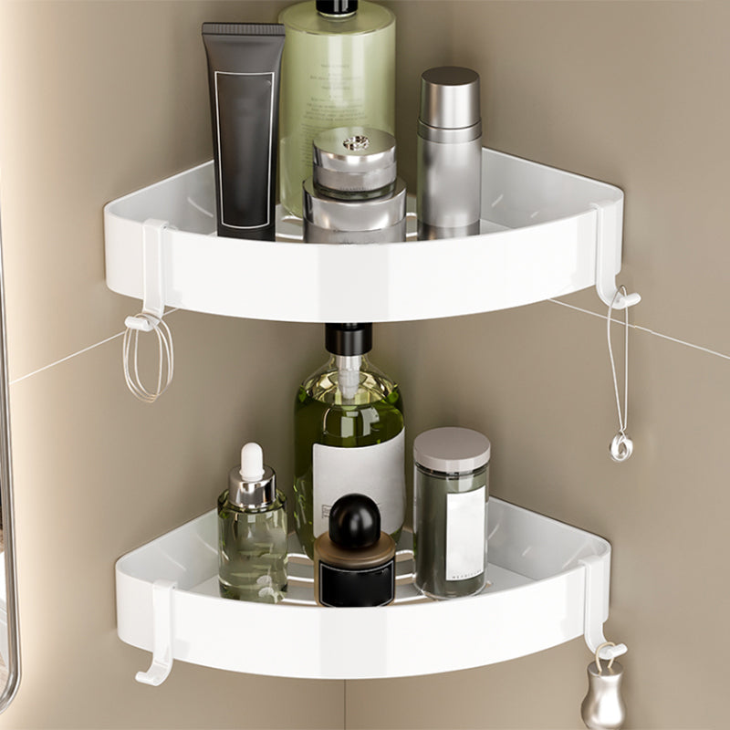 Skorter | Contemporary Bathroom Hardware Set in White with Bath Shelf/Towel Holder/Paper Holder