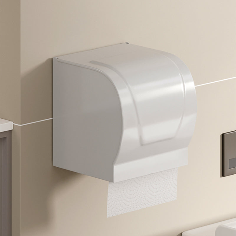 Skorter | Contemporary Bathroom Hardware Set in White with Bath Shelf/Towel Holder/Paper Holder