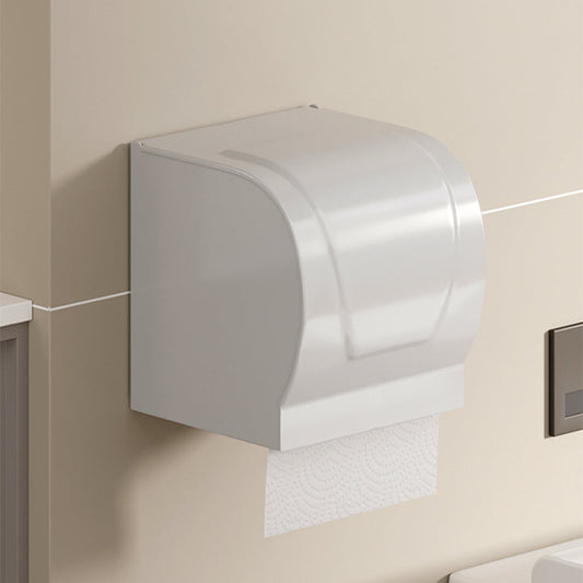 Skorter | Contemporary Bathroom Hardware Set in White with Bath Shelf/Towel Holder/Paper Holder