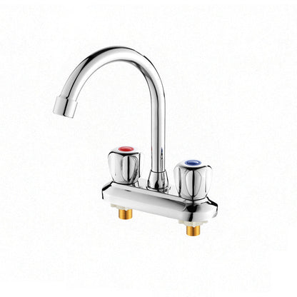 Skorter | 2-Handle Brass Bathroom Faucet Modern High Arc Central Valve