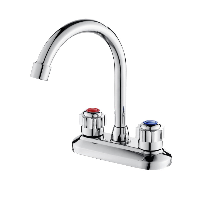 Skorter | 2-Handle Brass Bathroom Faucet Modern High Arc Center Tap