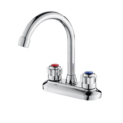 Skorter | 2-Handle Brass Bathroom Faucet Modern High Arc Center Tap